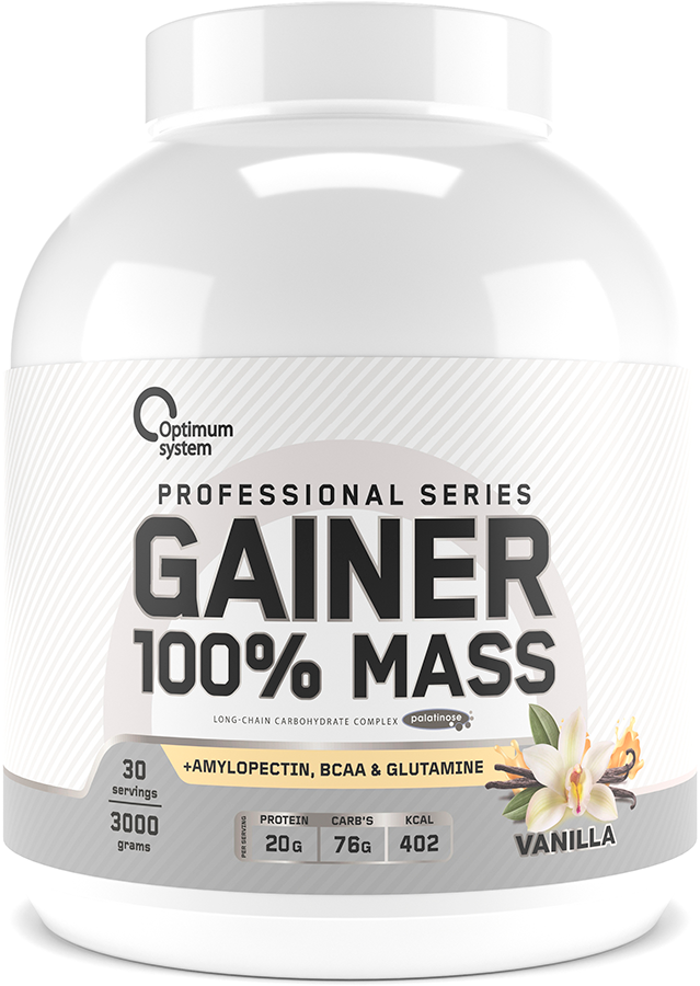 

Optimum System Gainer 100% Mass 3000 г Ваниль, Gainer 100% Mass