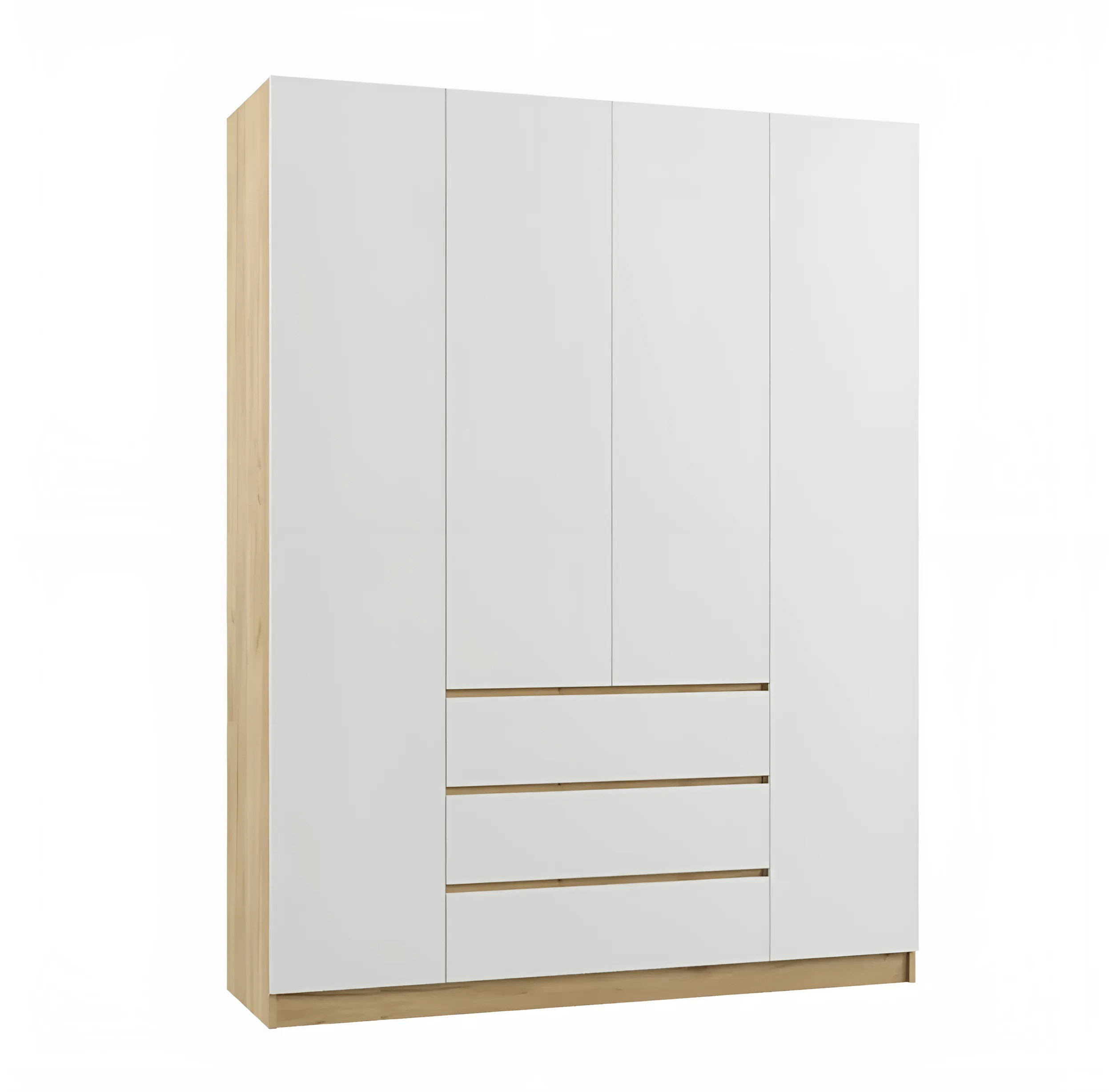 Шкаф QualisMebel Грааль Grand, 1600х500х2200, Дуб Сонома/Белый