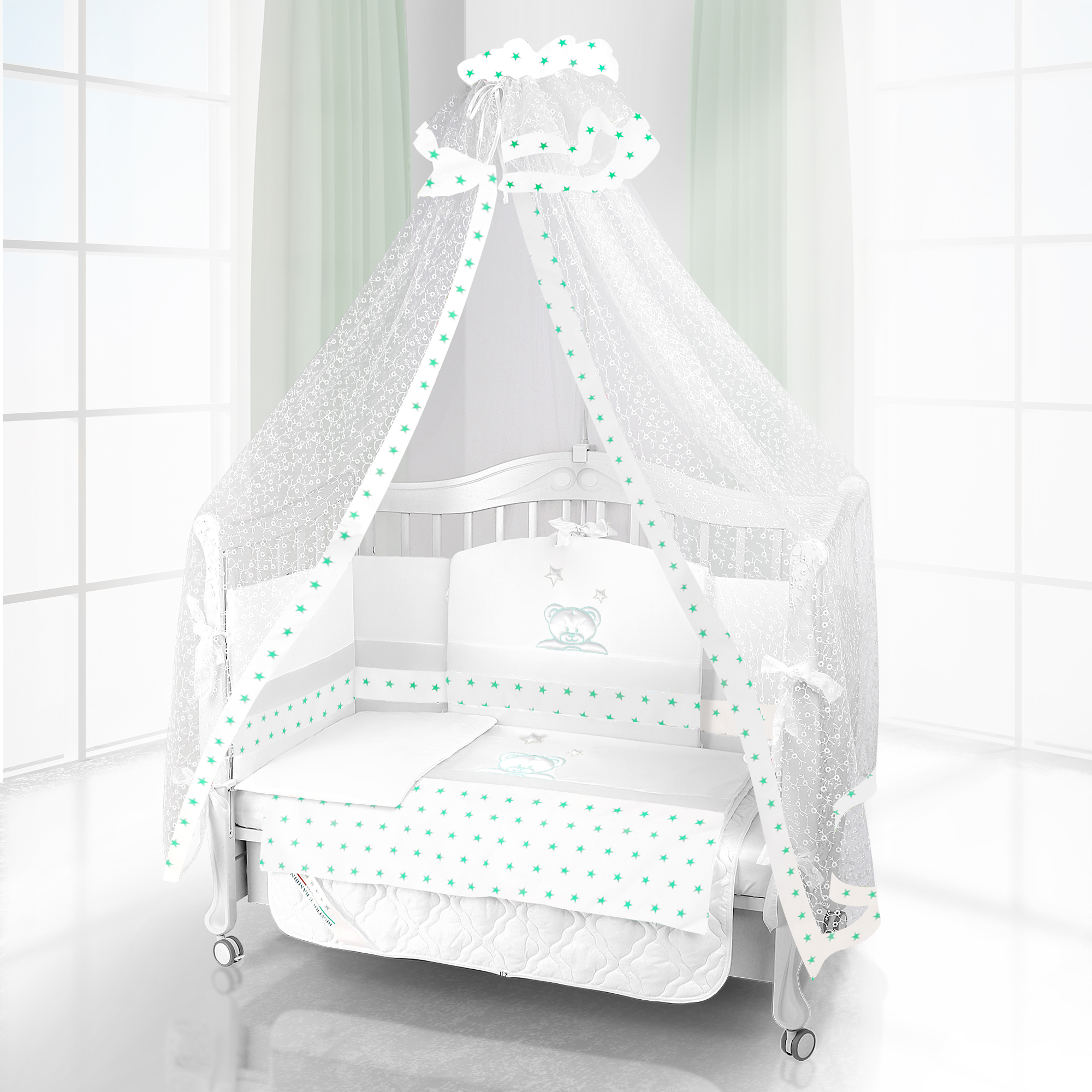 

Комплект постельного белья Beatrice Bambini Unico Capolino (125х65) (bianco bianco verde)