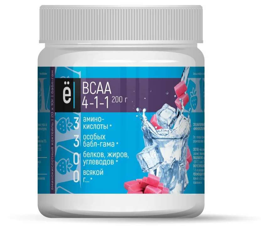 

ебатон BCAA 4:1:1 200 г Баббл Гам, BCAA 4:1:1