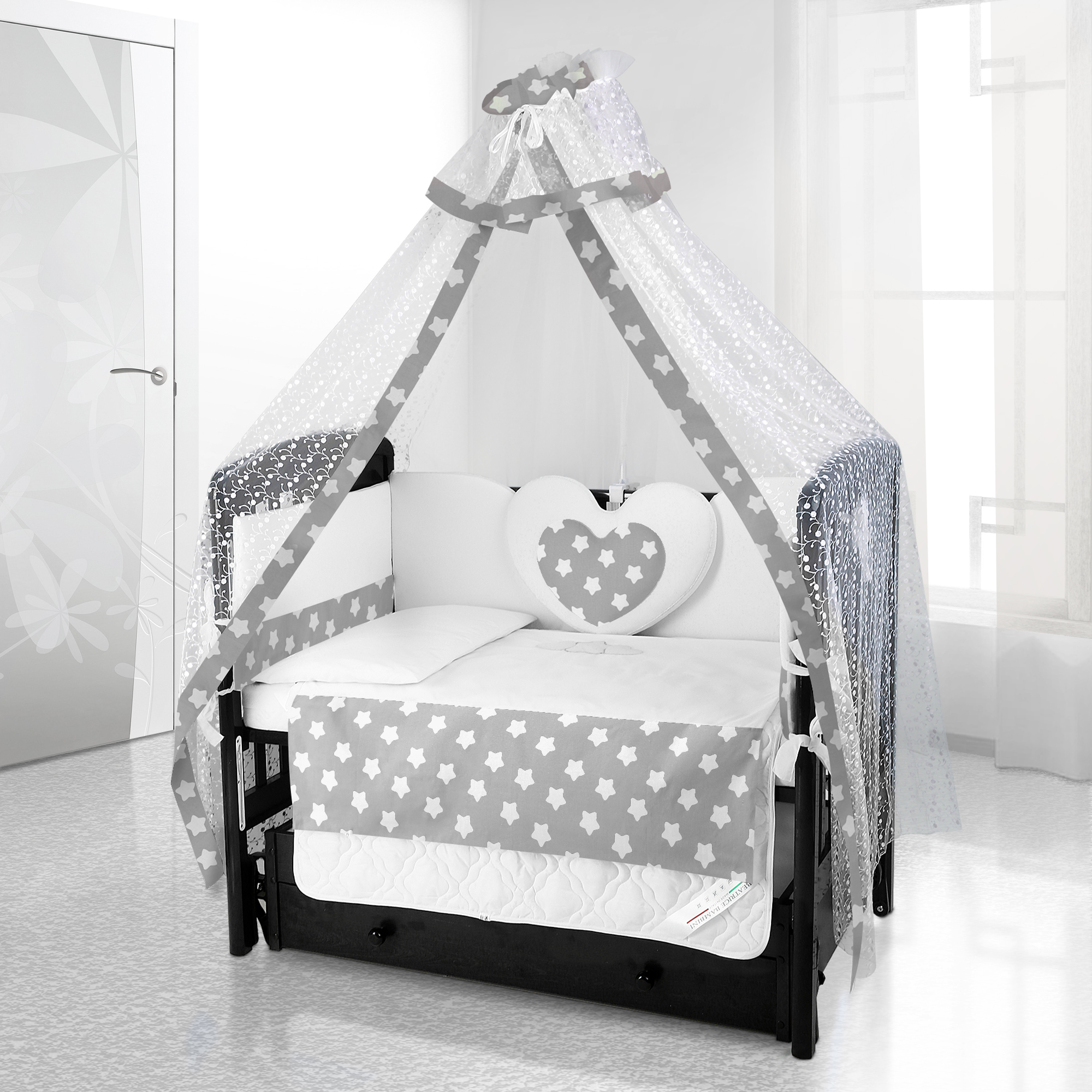 

Комплект постельного белья Beatrice Bambini Cuore Grande Stella (grigio latte bianco)