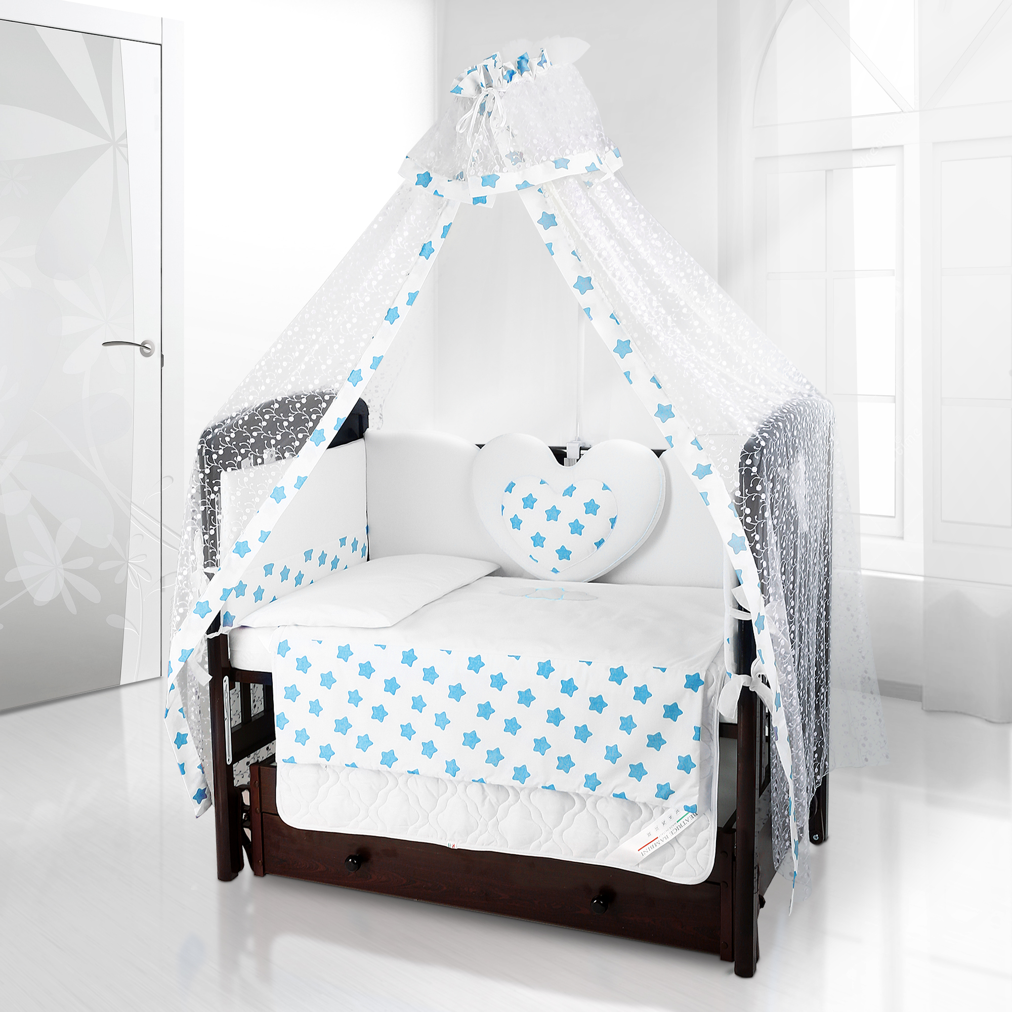 

Комплект постельного белья Beatrice Bambini Cuore Grande Stella (bianco blu latte)