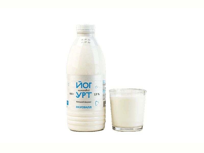 Йогурт питьевой ВкусВилл 2,5% 900 мл