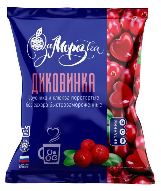 

Ягоды клюква и брусника Сердечки перетертые замороженные 300 г