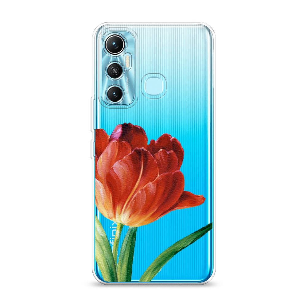 фото Чехол awog "красный тюльпан" для infinix hot 11 64 gb