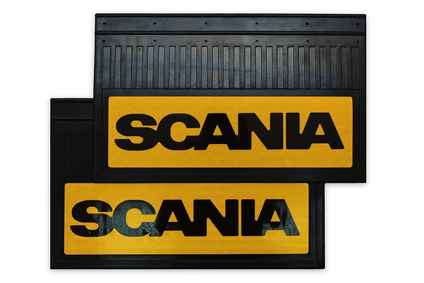 

Брызговики задние светоотражающие SCANIA (желтая основа) резина