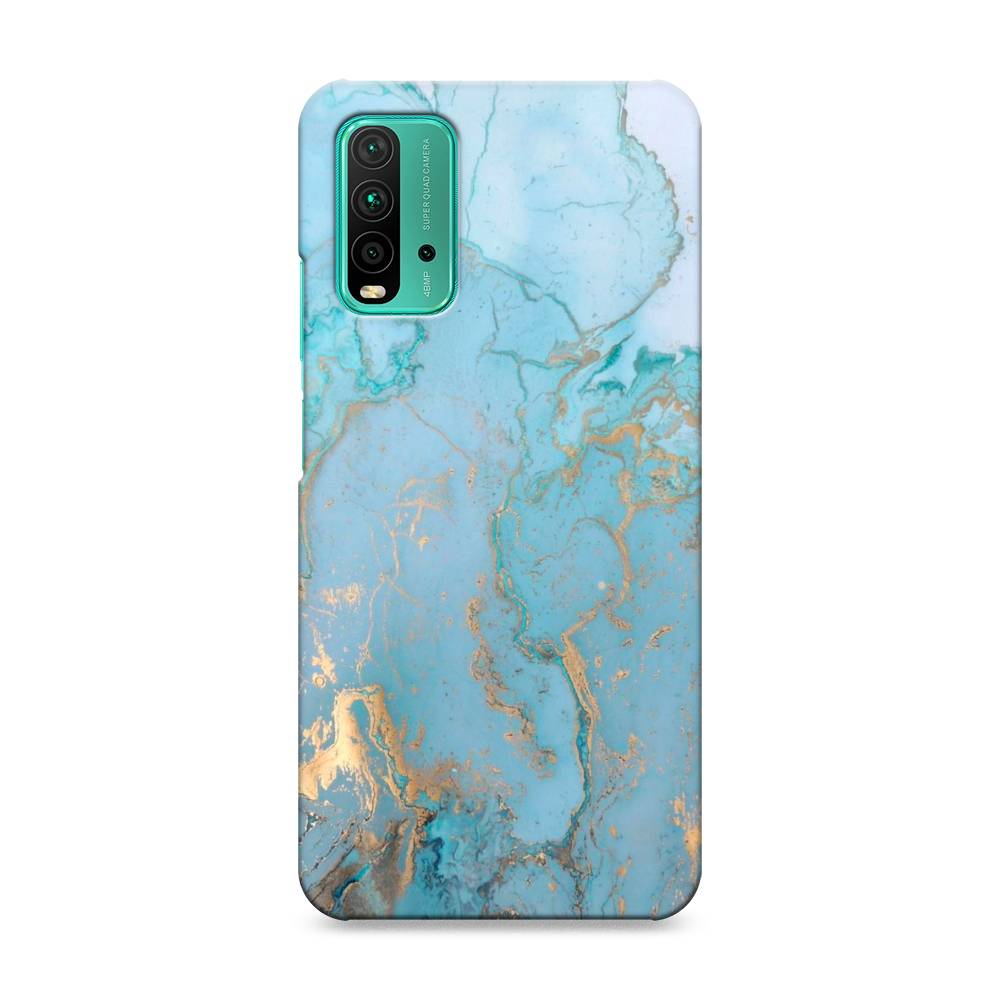 

Пластиковый чехол "Голубой мрамор рисунок" на Xiaomi Redmi 9T, 39820-2