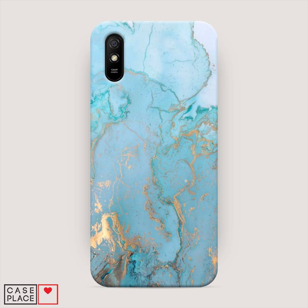 

Пластиковый чехол "Голубой мрамор рисунок" на Xiaomi Redmi 9A, 38920-2
