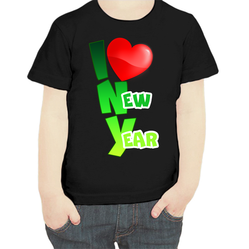 

Футболка мальчику черная 34 р-р I love new year, Черный, fdm_i_love_new_year