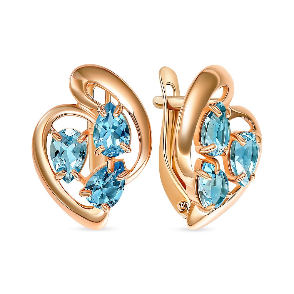 

Серьги из золота 585Gold 202010198, топаз, 202010198