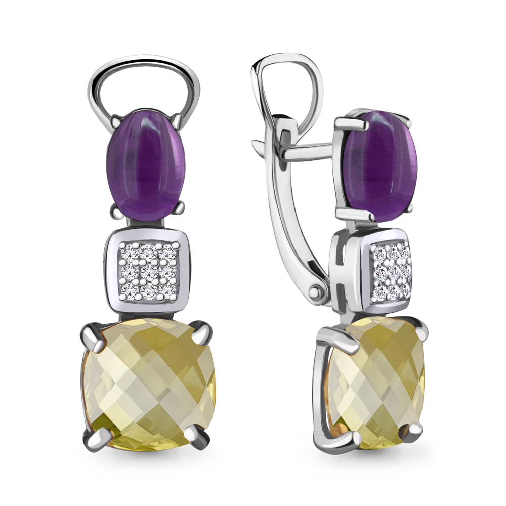 

Серьги из серебра с кварцем Aquamarine 4477571А_925_р, 4477571А_925_р