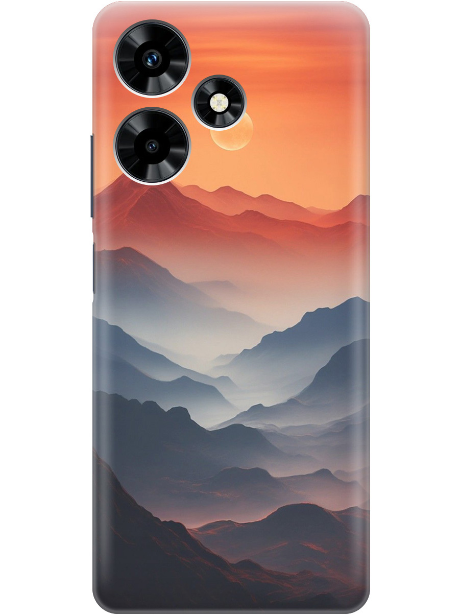 

Силиконовый чехол на Infinix Hot 30 с принтом "Луна над горами", Прозрачный;оранжевый;черный, 773940110