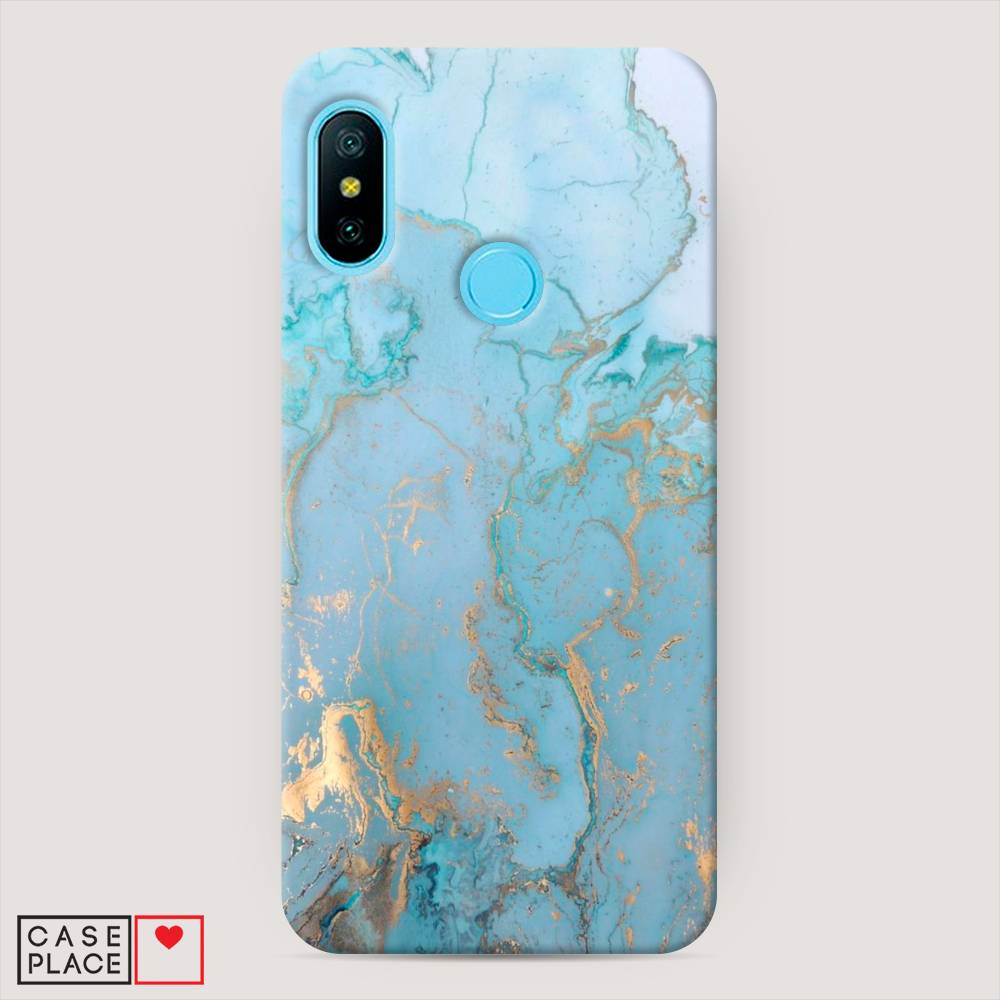 

Пластиковый чехол "Голубой мрамор рисунок" на Xiaomi Redmi 6 Pro, 34020-2