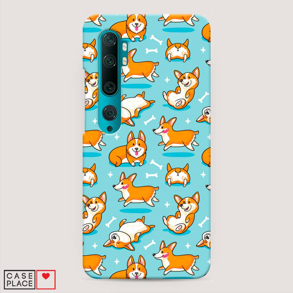 

Пластиковый чехол "Веселые корги" на Xiaomi Mi Note 10, 37320-1