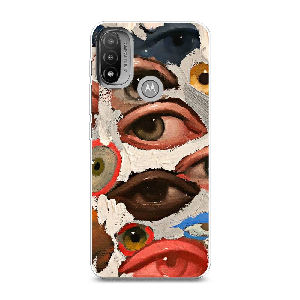 фото Силиконовый чехол "глаза масляная живопись" на motorola moto e20 awog