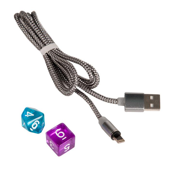 фото Кабель usb more choice k61si magnetic для lightning, 2.4a, длина 1.0м, серый