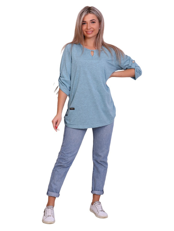 

Туника женская New Life jersey 102-од/г голубая 52 RU, 102-од/г