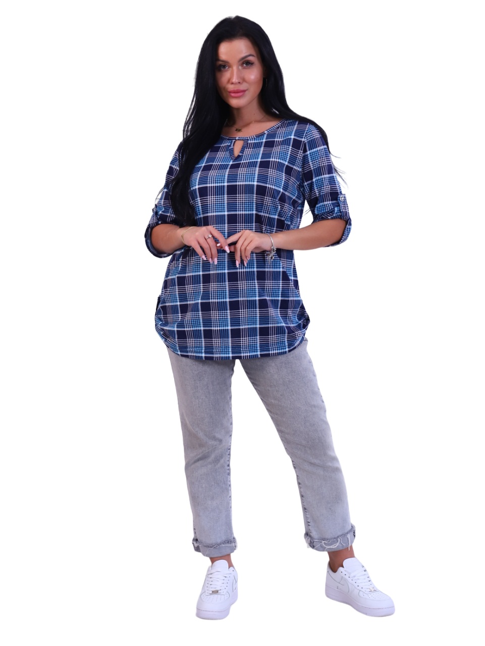 

Туника женская New Life jersey 102-111-2 синяя 54 RU, 102-111-2