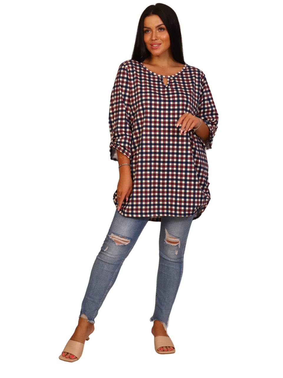 

Туника женская New Life jersey 102-019 бежевая 50 RU, 102-019
