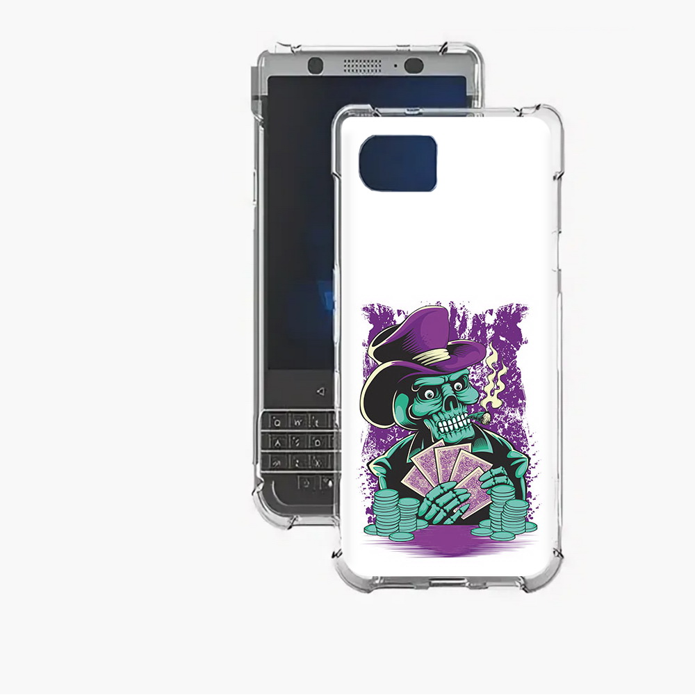 

Чехол MyPads Tocco для BlackBerry Motion зеленый череп с картами, Прозрачный, Tocco