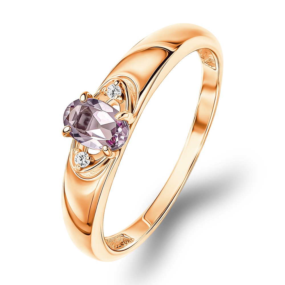 

Кольцо из золота р. , 585Gold 201014716, аметист/фианит, 201014716