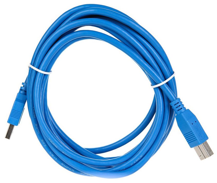 фото Кабель vcom usb a-usb b, m-m 3м blue (vus7070-3m)