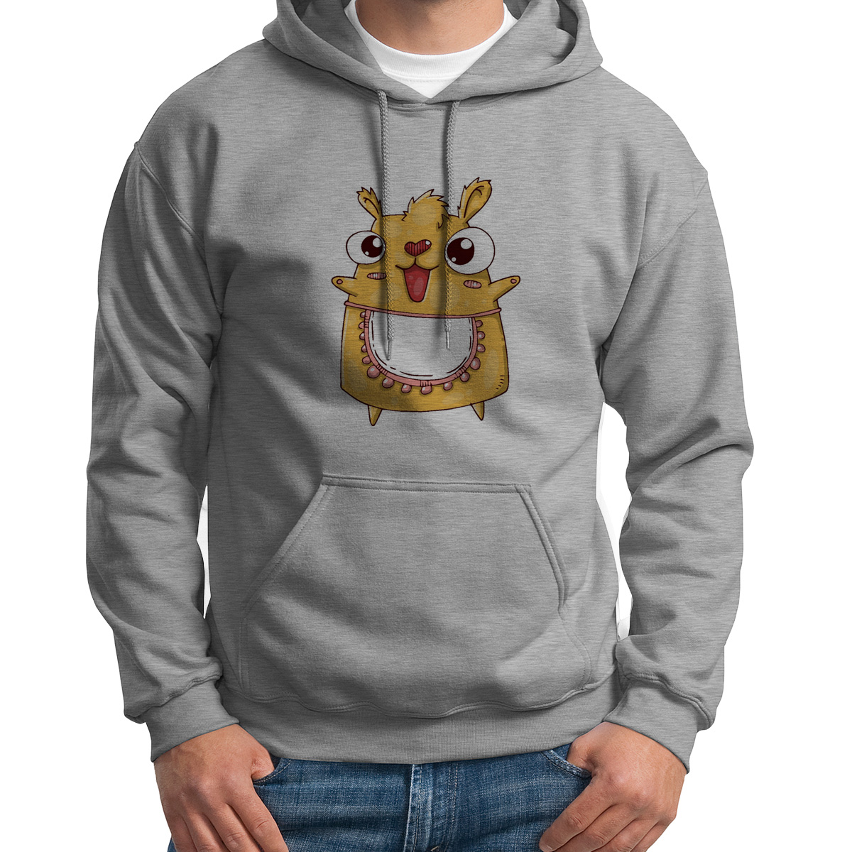 

Худи унисекс CoolPodarok Хомяк есть пара серое 50 RU, S0113935