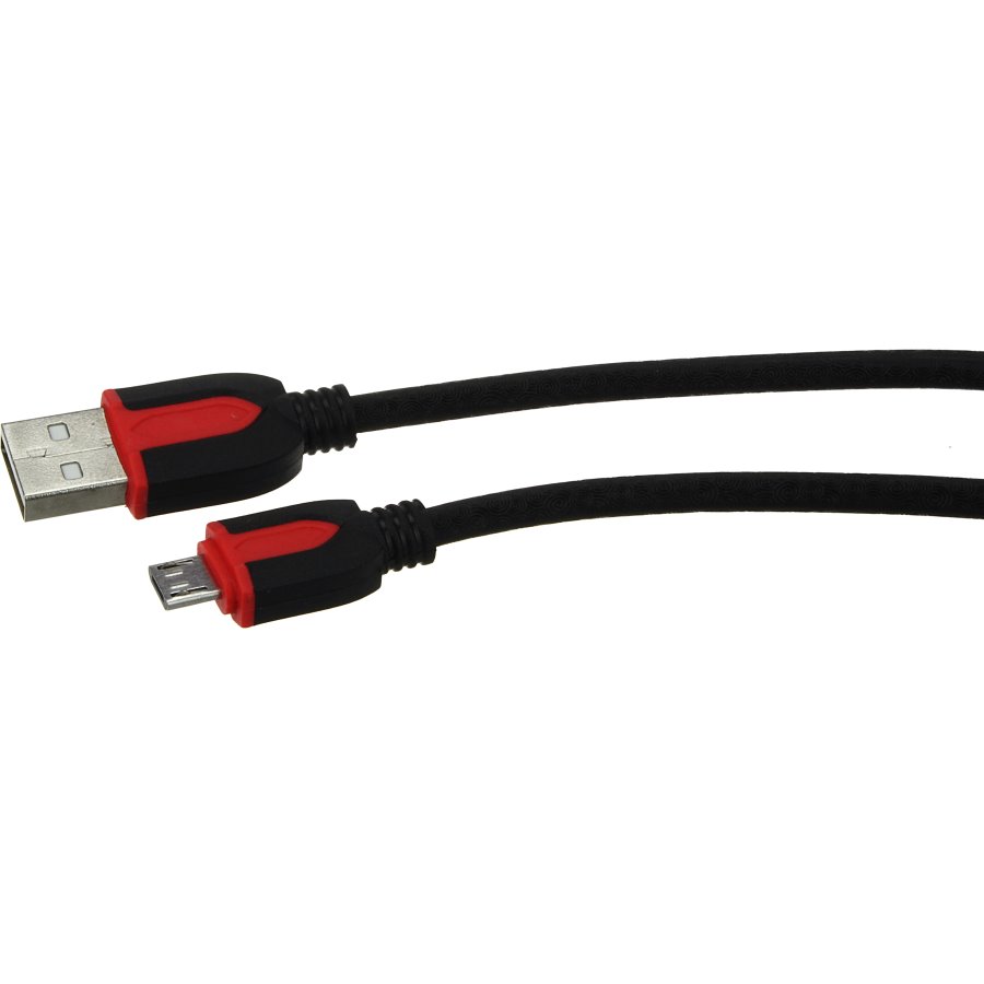 фото Шнур usb a-microusb b 5pin 3м оплетка "карбон" радиосфера