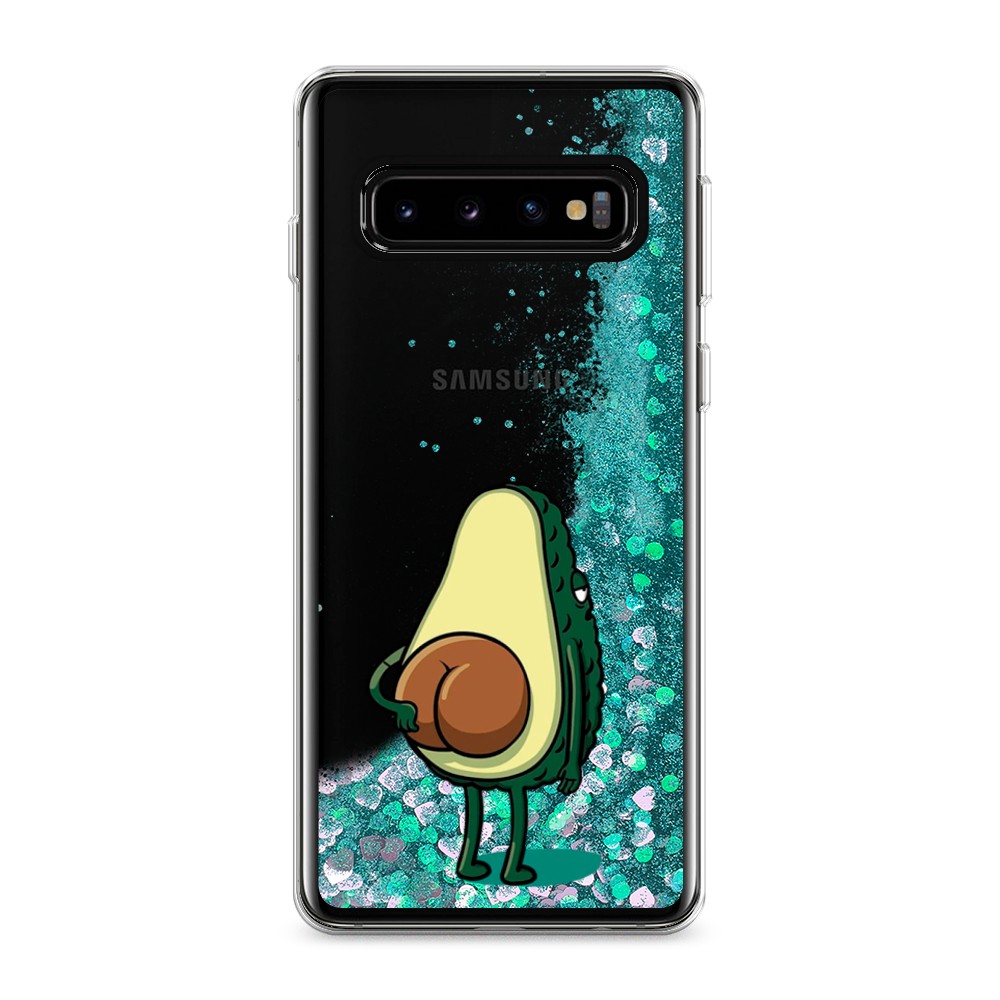 

Жидкий чехол с блестками "Попа авокадо" на Samsung Galaxy S10, 27095-1