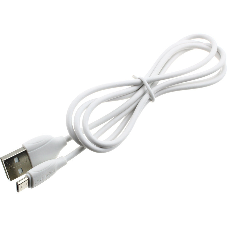 Шнур USB A-microUSB B 5PIN 1.0м, 2,4А Fumiko, белый