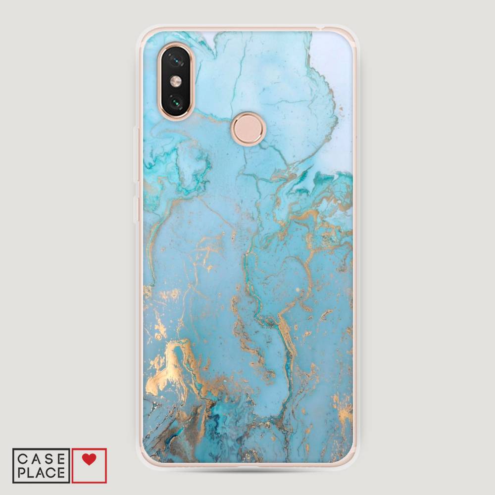 

Пластиковый чехол "Голубой мрамор рисунок" на Xiaomi Mi Max 3