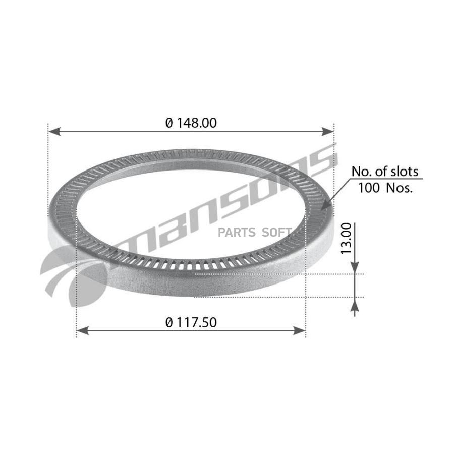 

200.029 Кольцо Ступицы (М) Abs D117,5Xd148X13Mm Z=100Nos Daf 65/75/85 Cf;Cf 65/75/85;Xf 95