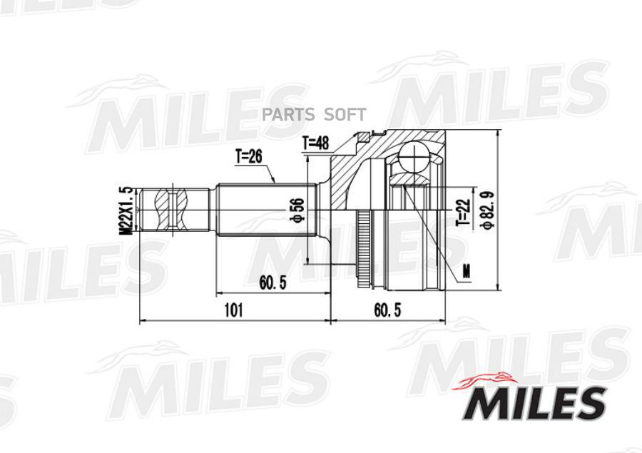 

Шрус Miles Ga20451 Шрус Toyota Avensis 1.6-2.0 97-03 Нар.(Abs) Miles арт. GA20451