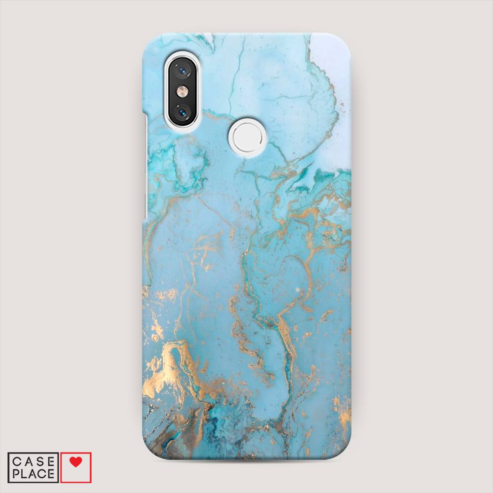 

Пластиковый чехол "Голубой мрамор рисунок" на Xiaomi Mi 8, 33520-2