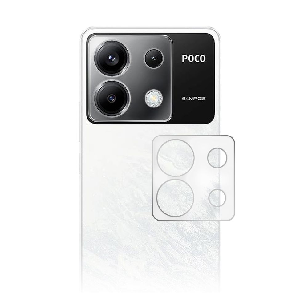 

Стекло защитное гибридное Krutoff для камеры Xiaomi Poco X6, 2 шт