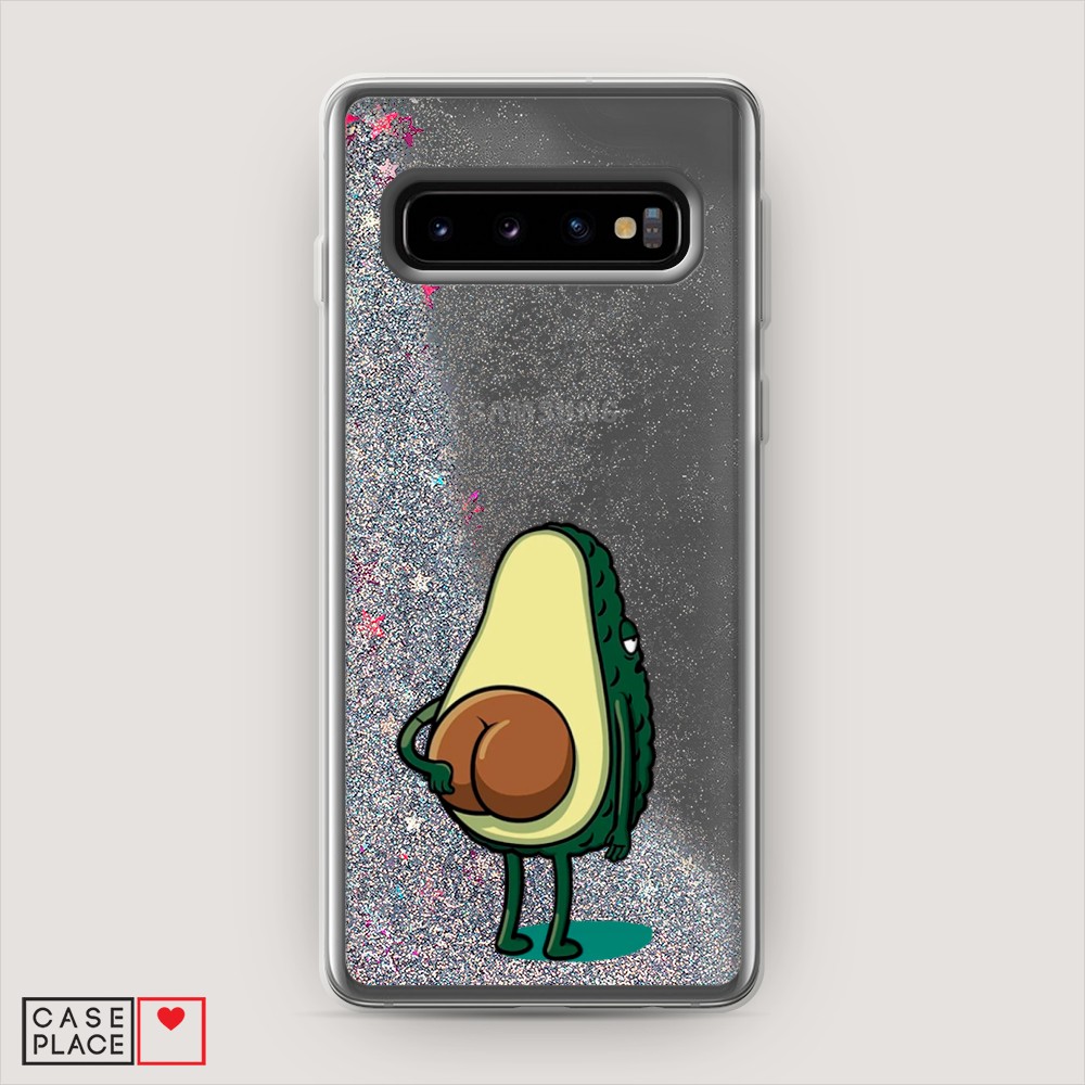 

Жидкий чехол с блестками "Попа авокадо" на Samsung Galaxy S10, 27091-1