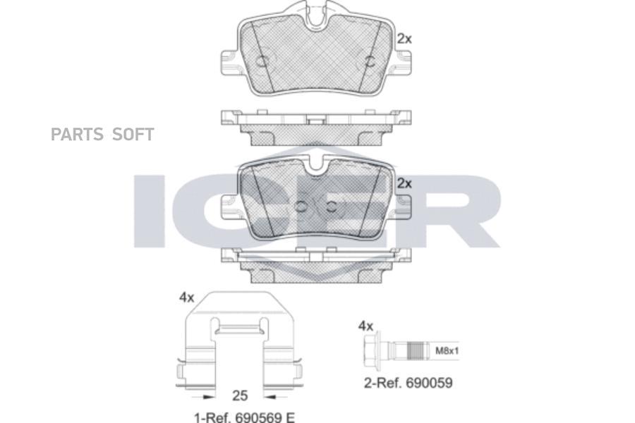 

Колодки Дисковые Задние Bmw 2/X1 F45/F46 14> 182360