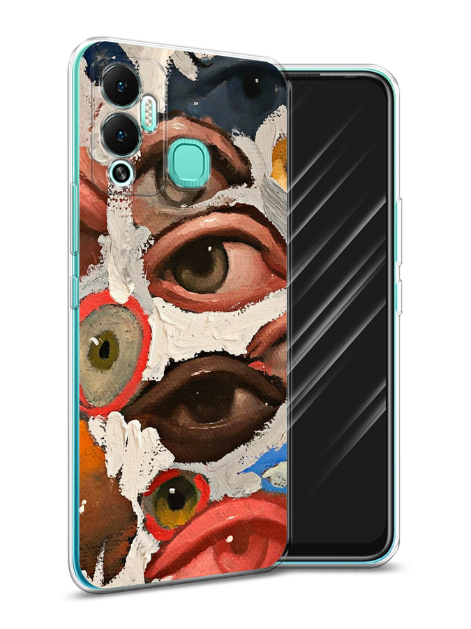 

Чехол Awog на Infinix Hot 12 Play "Глаза масляная живопись", Разноцветный, 3101750-7
