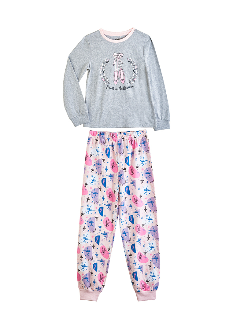 Пижама детская Daniele patrici AW21C563 серый/розовый р.140