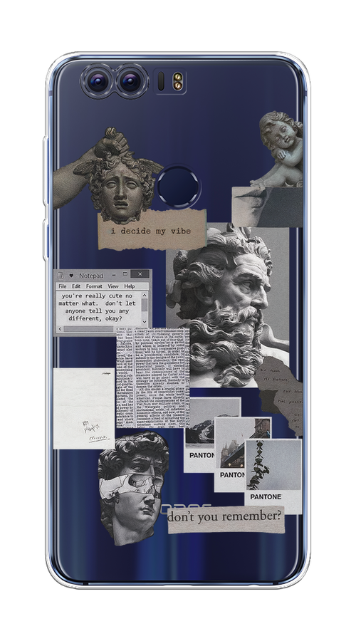 

Чехол на Honor 8 "Коллаж греческие скульптуры", Бежевый;серый, 60950-1