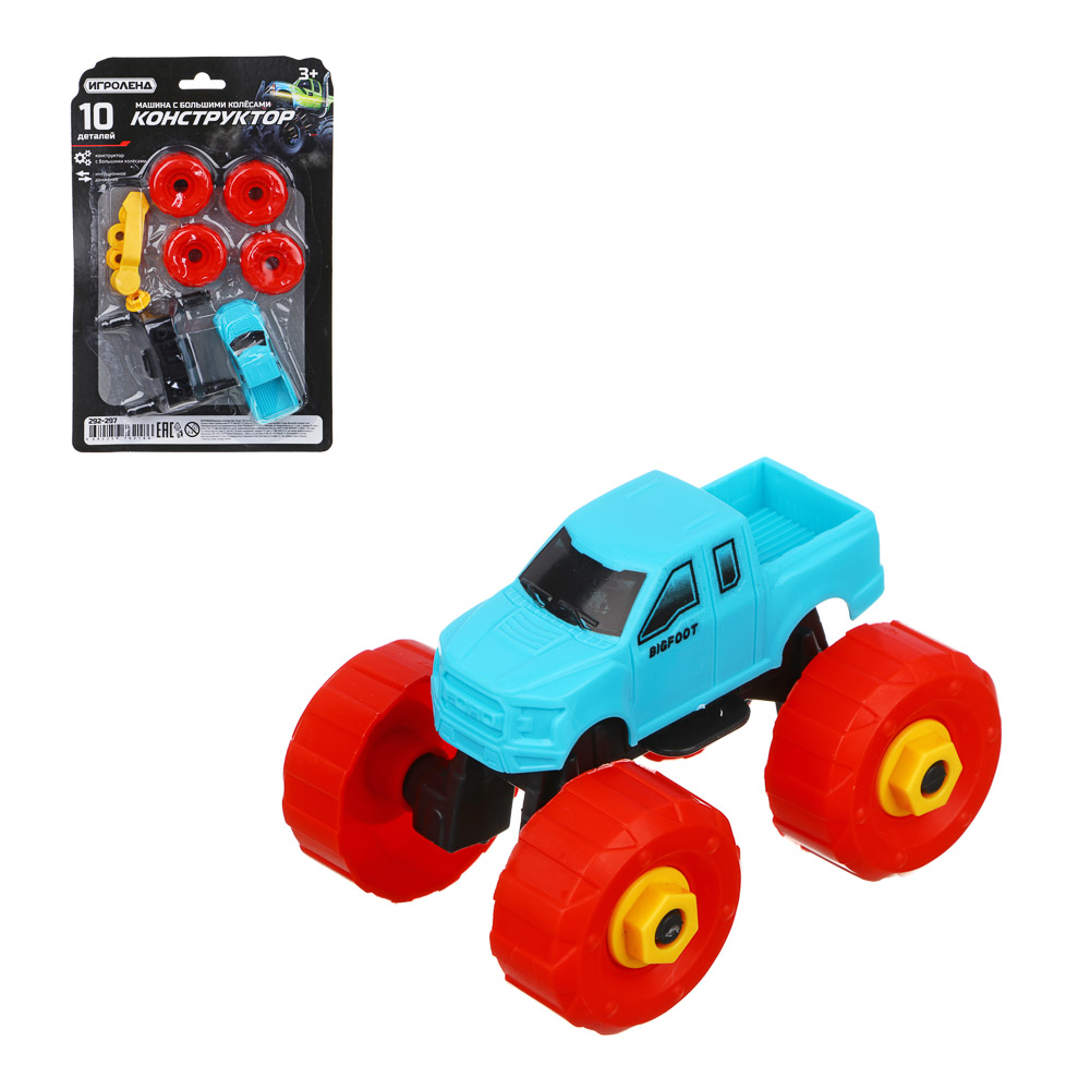 

Машинка-конструктор, ИГРОЛЕНД 10 дет PP 23х24х8,5см 2 набора