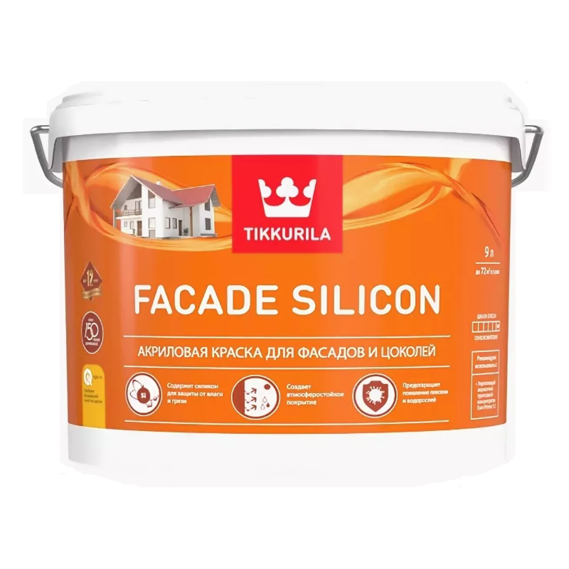 

FACADE SILICON краска для фасадов и цоколей База С 9 л, Прозрачный