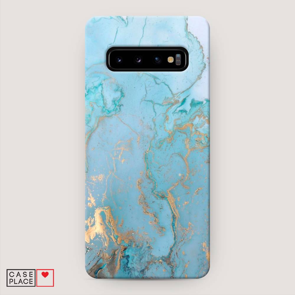 

Пластиковый чехол "Голубой мрамор рисунок" на Samsung Galaxy S10 +, 27120-2