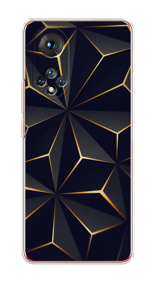 

Чехол на Honor 50/Nova 9 "Черные полигоны", Золотистый;черный, 6105450-3