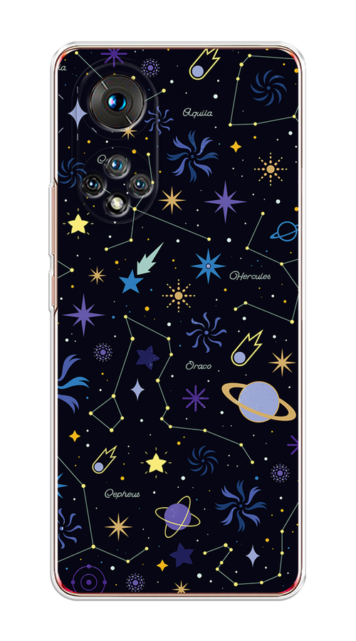 

Чехол на Huawei Honor 50 "Цветной космос", Желтый, 6105450-2