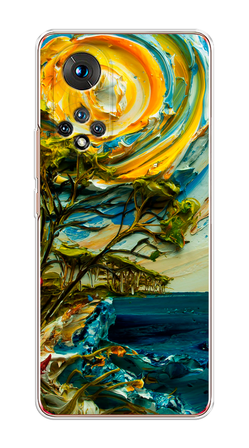 

Чехол на Huawei Honor 50 "Солнце живопись", Желтый;синий, 6105450-4