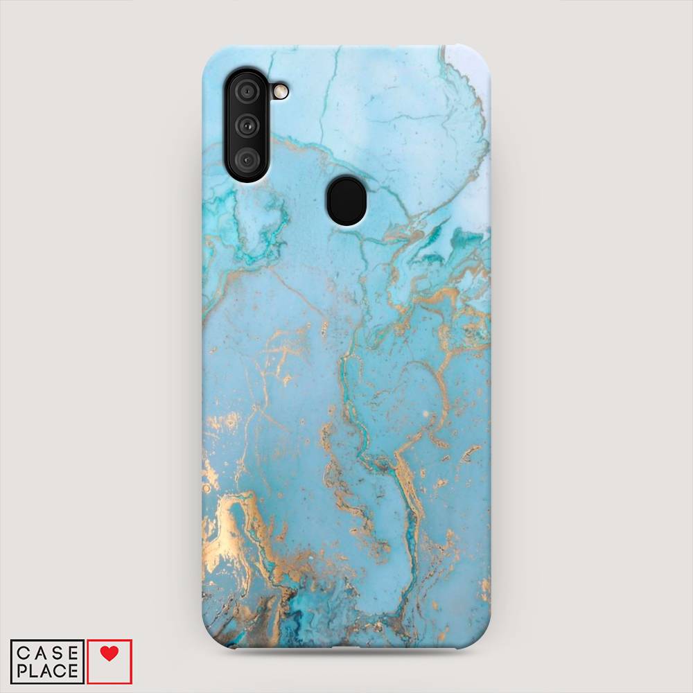 

Пластиковый чехол "Голубой мрамор рисунок" на Samsung Galaxy M11, 2100620-2