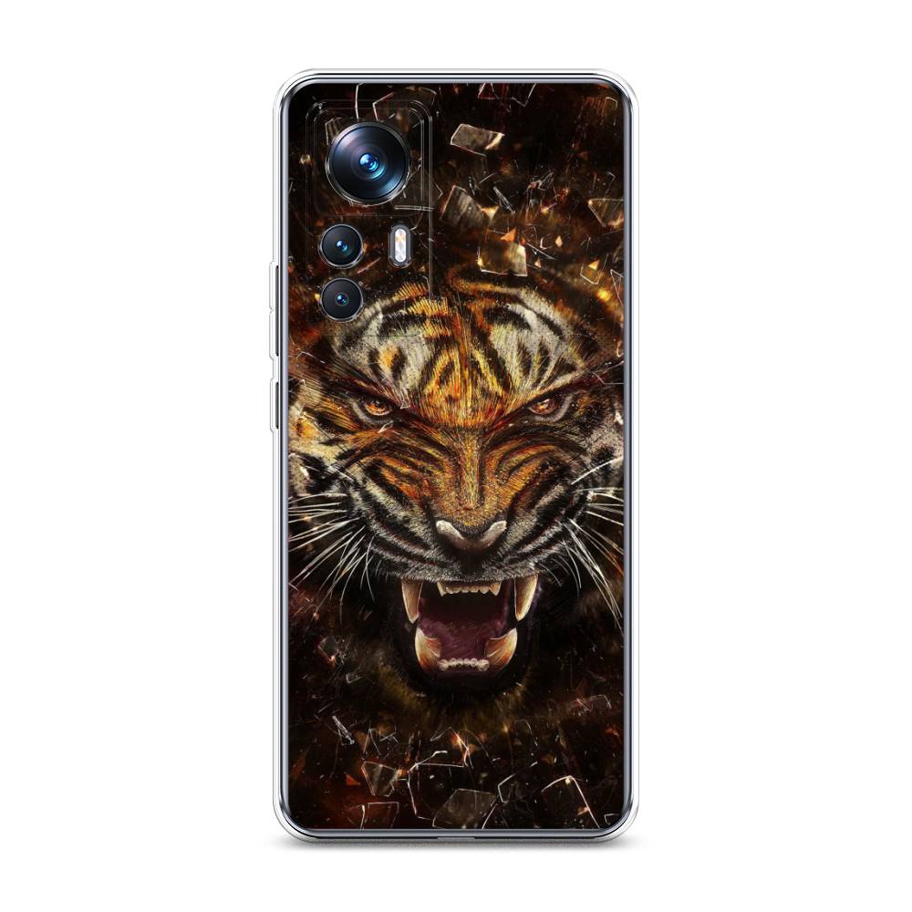 

Чехол на Xiaomi 12T Pro "Тигр осколки", Оранжевый;серый;черный, 315750-1