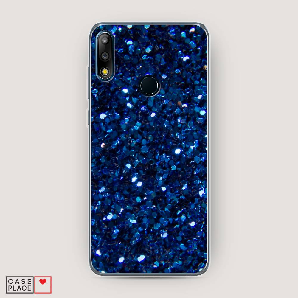 фото Чехол awog "синие блестки рисунок" для asus zenfone max pro (m2) zb631kl