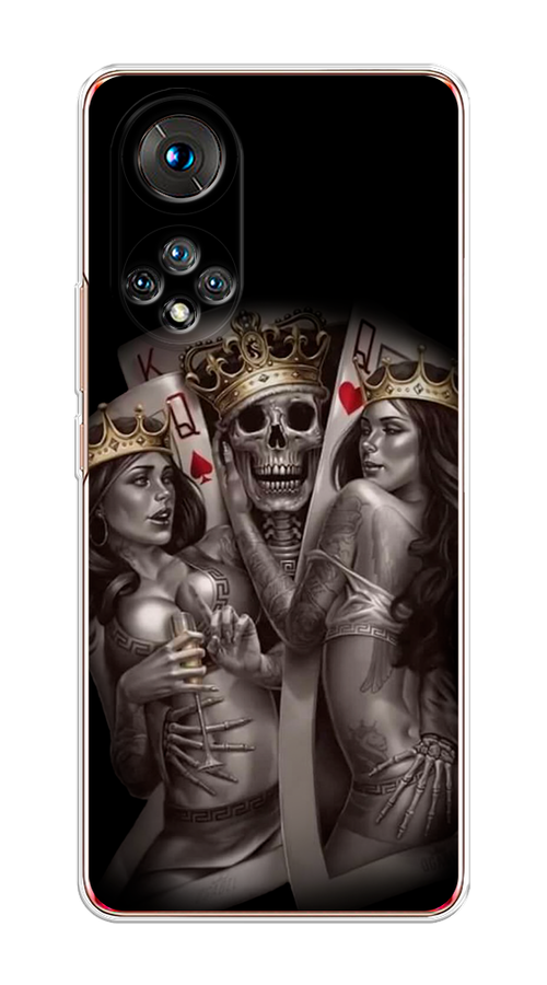 

Чехол на Honor 50/Nova 9 "Карты король и королевы", Серый;желтый, 6105450-6